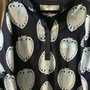 Crown & Ivy Navy and Light Blue Midi Dress